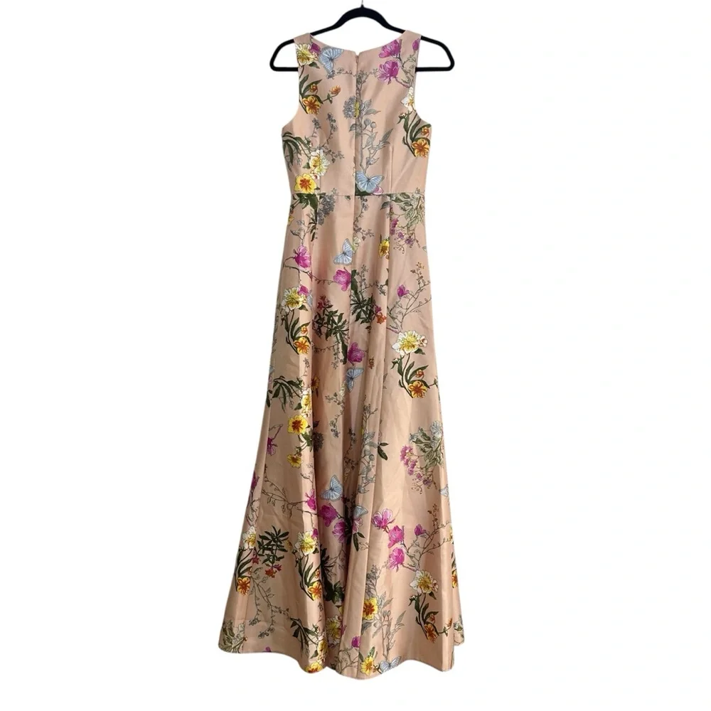 NWOT ALFRED SUNG Style D844FP Corset Floral Satin Dress, Size 2 - Picture 4 of 8